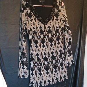 Beautiful black,brown,white long sleeve shirt